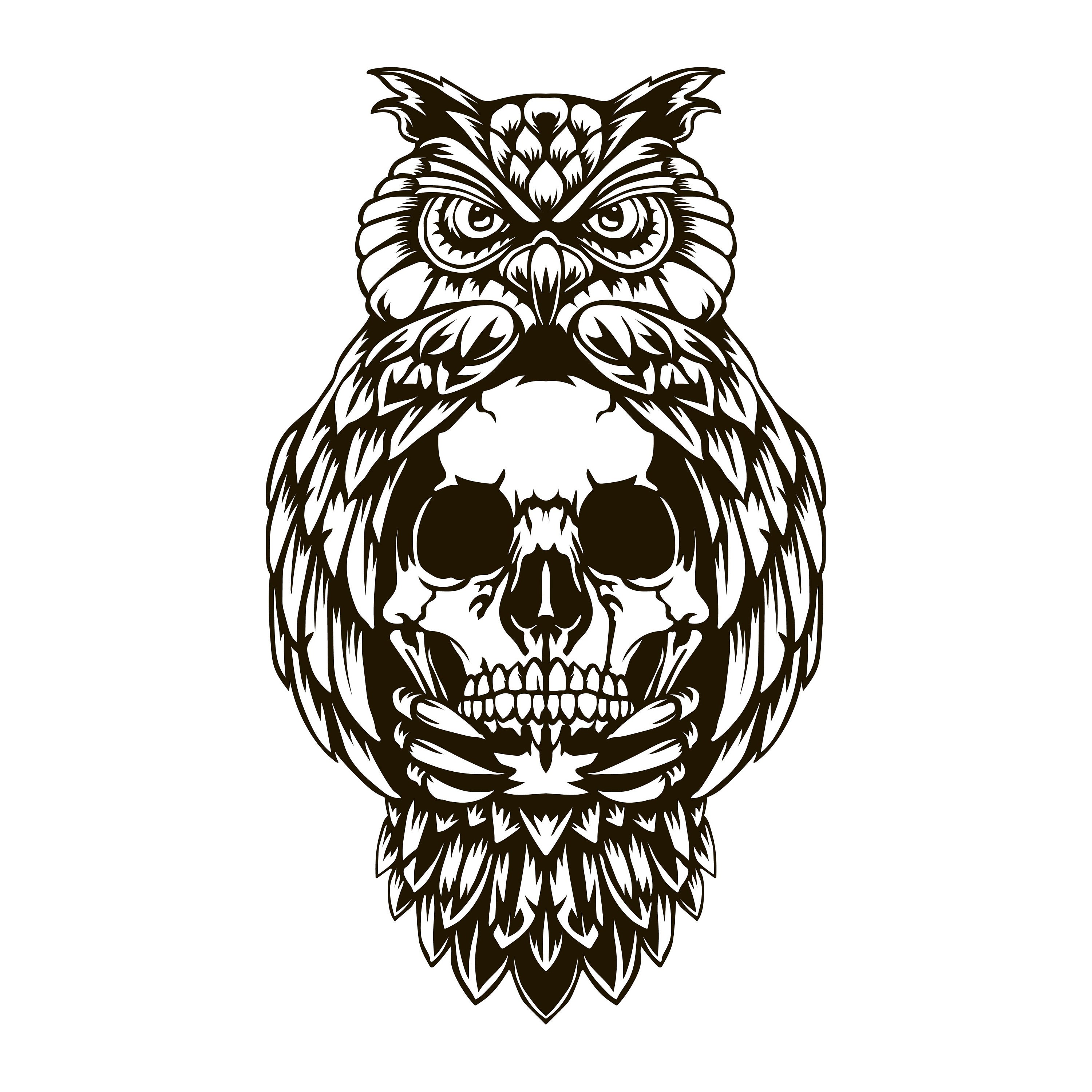 Owl Skull SVG Digital file Owl Skull for printing on Etsy