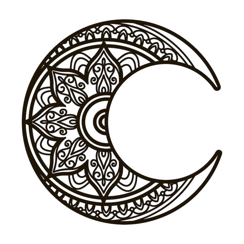 Moon Mandala SVG Digital File Moon Mandala for Cutting - Etsy