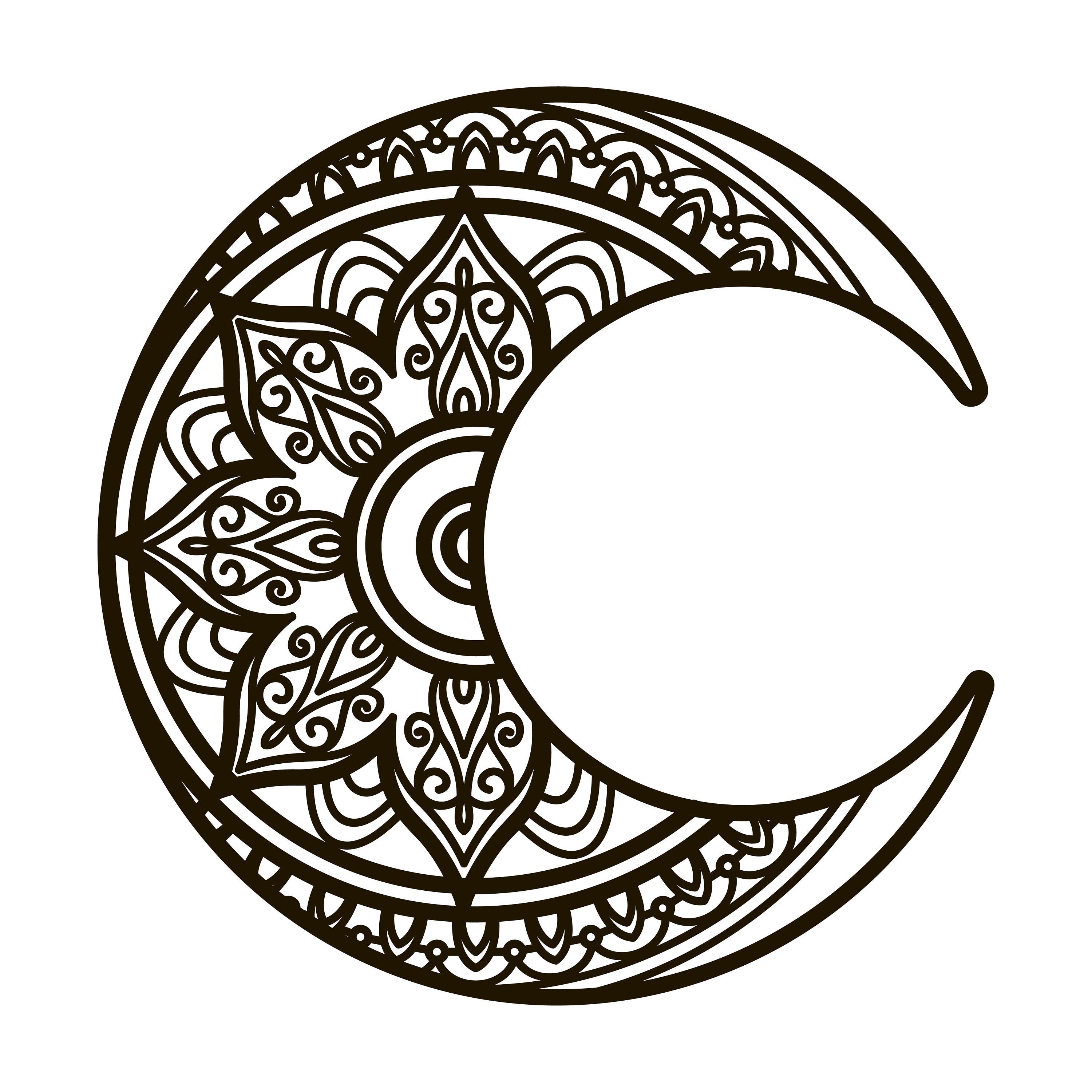Moon Mandala SVG Digital file Moon Mandala for cutting Etsy