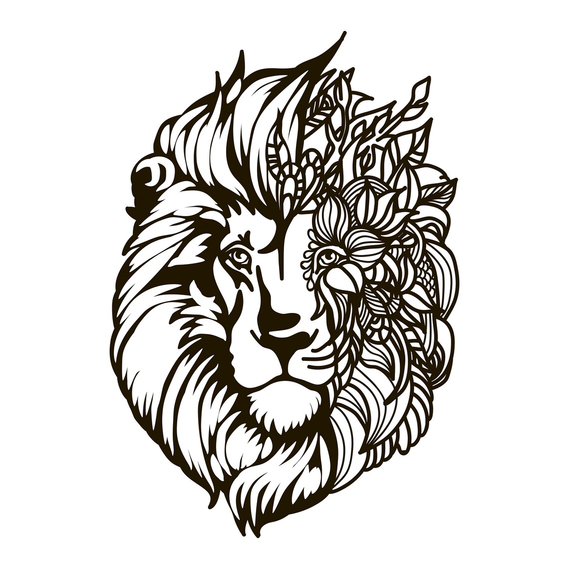 Free Free 113 Lion Flower Svg SVG PNG EPS DXF File