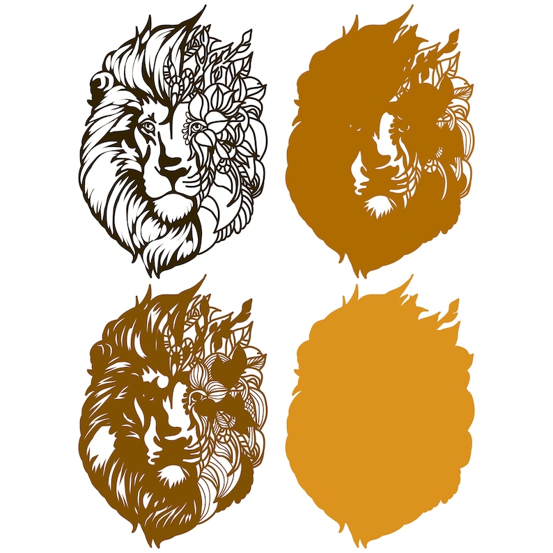 Download Lion Mandala 3D layered SVG Digital file Lion Mandala 3D ...