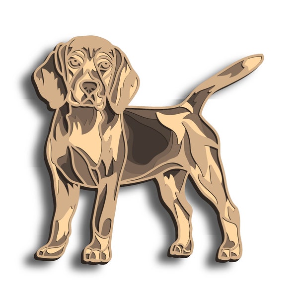 Beagle Multilayer SVG, Digital file Beagle laser file, File for paper cutting, DXF, Beagle wall art