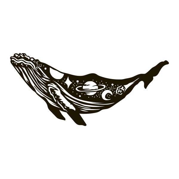 Whale SVG, Digital file Whale for printing on T-shirts, File for paper cutting, DXF, PNG, Dxf, Whale clip art