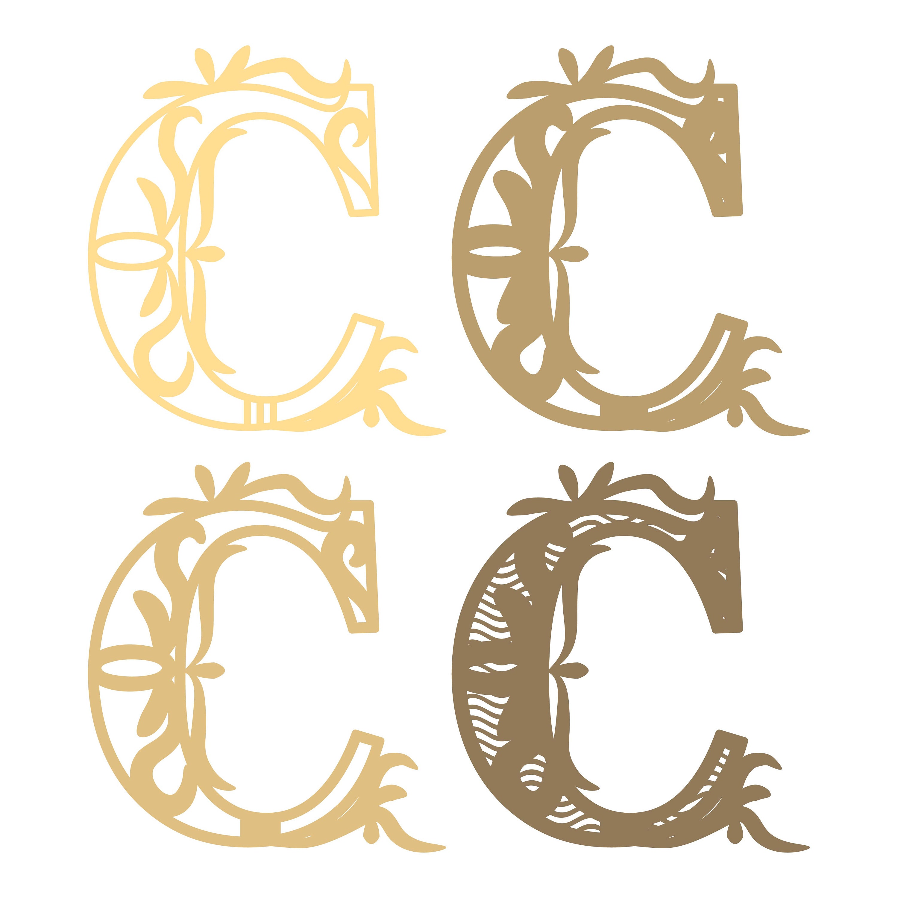 Letter C 3D Layered SVG Digital File Letters C 3D Layered for Etsy