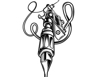 Tattoo Machine SVG, Digital File Tattoo Machine for Printing on T-shirts,  File for Paper Cutting, DXF, PNG, Dxf - Etsy