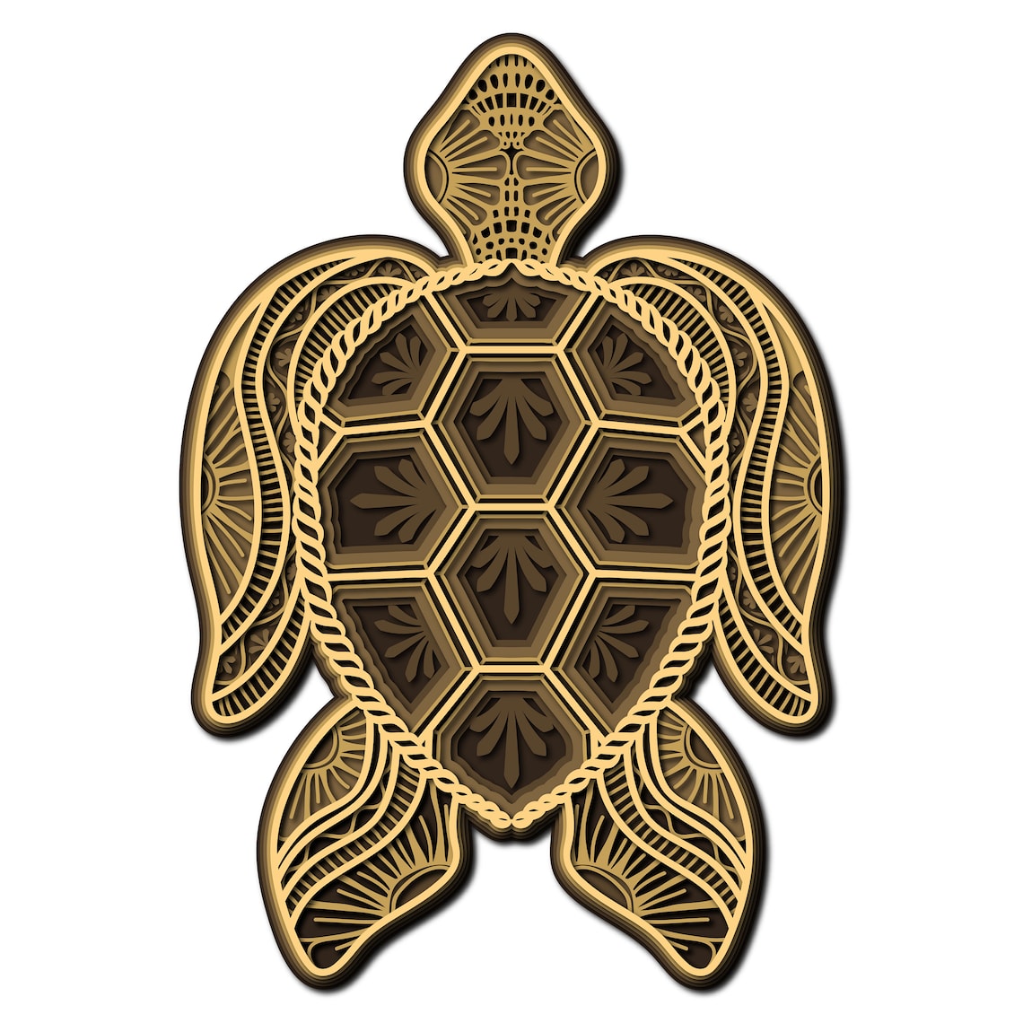 Download Turtle Mandala 3D layered SVG Multilayer Turtle Mandala 3D ...