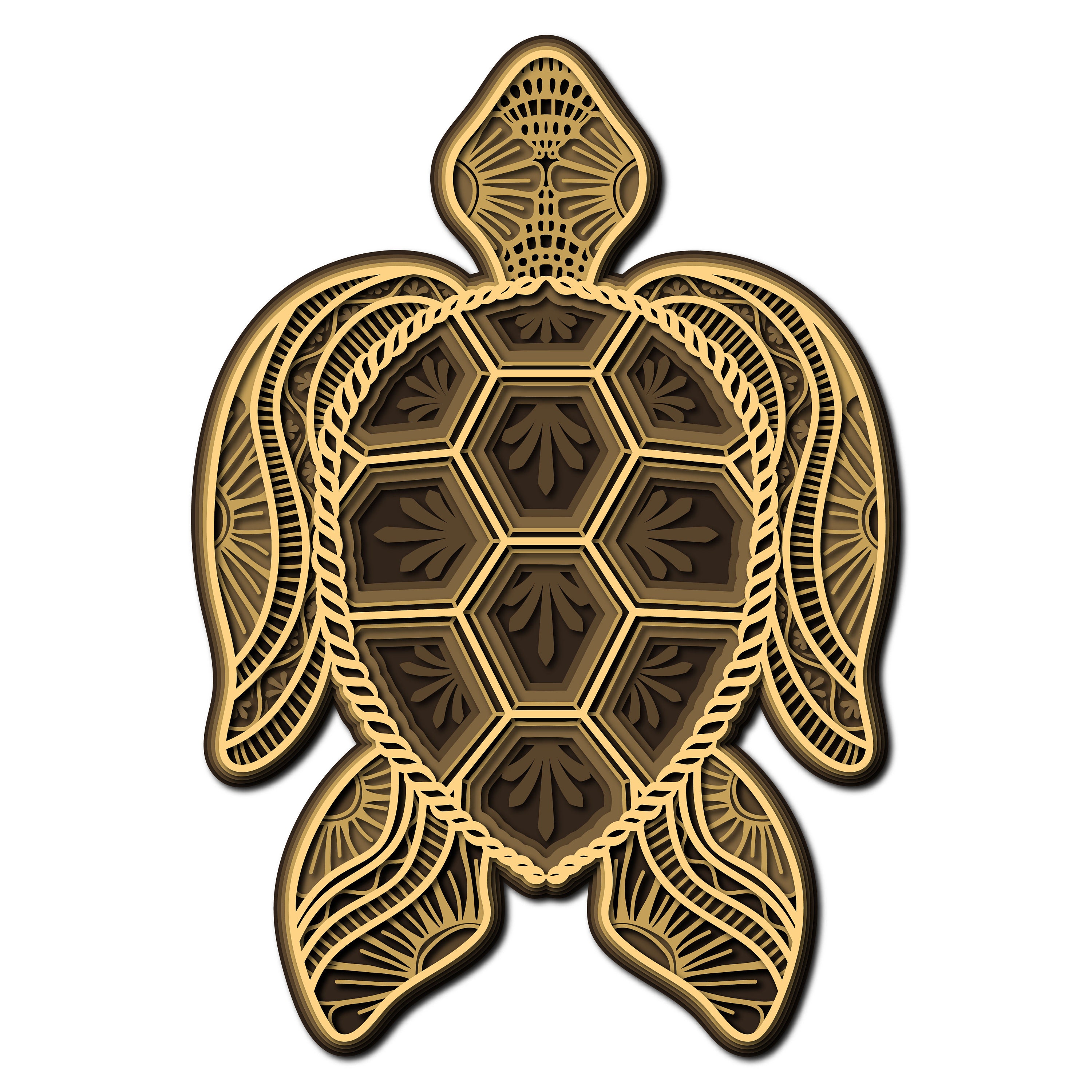 Download Turtle Mandala 3d Layered Svg Multilayer Turtle Mandala 3d Etsy