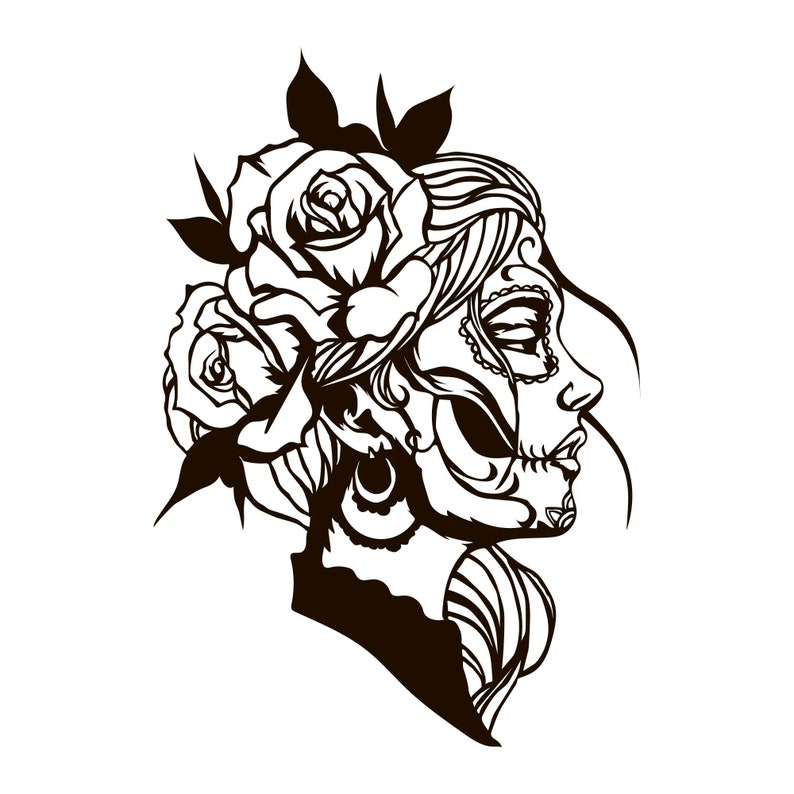 Girl Skull DXF Girl Skull Png Print Girl Png File Print - Etsy