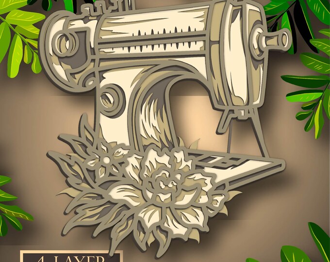 Sewing Machine Dxf Sewing Multilayer SVG, Digital File for Cutting Plywood, Paper Cutting ...
