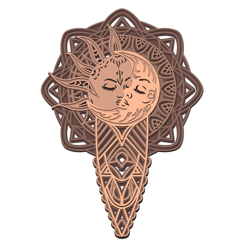 Download Moon Sun Mandala 3D layered SVG Digital file Moon Sun ...