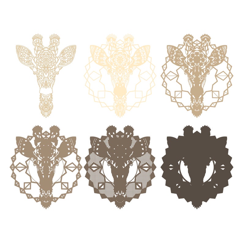 Download Giraffe Mandala 3D layered SVG Digital file Giraffe Mandala | Etsy