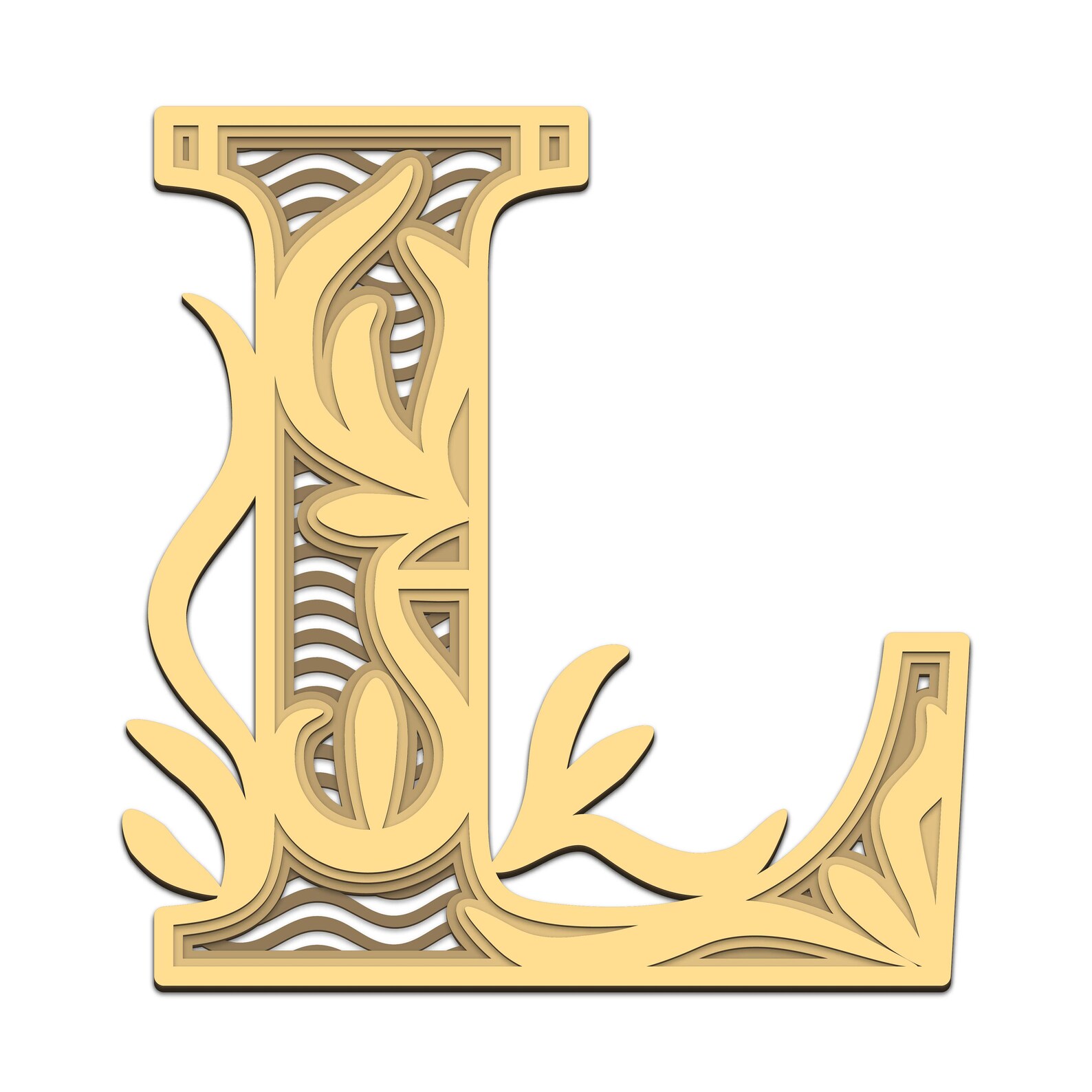 Letter L 3D Layered SVG Digital File Letters L 3D Layered for Etsy