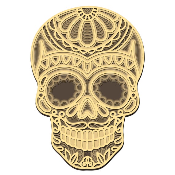 Download Sugar Skull 3D layered SVG Digital file Sugar Skull ...