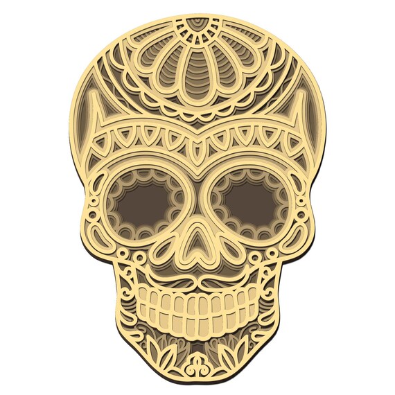 Download Sugar Skull 3D layered SVG Digital file Sugar Skull ...