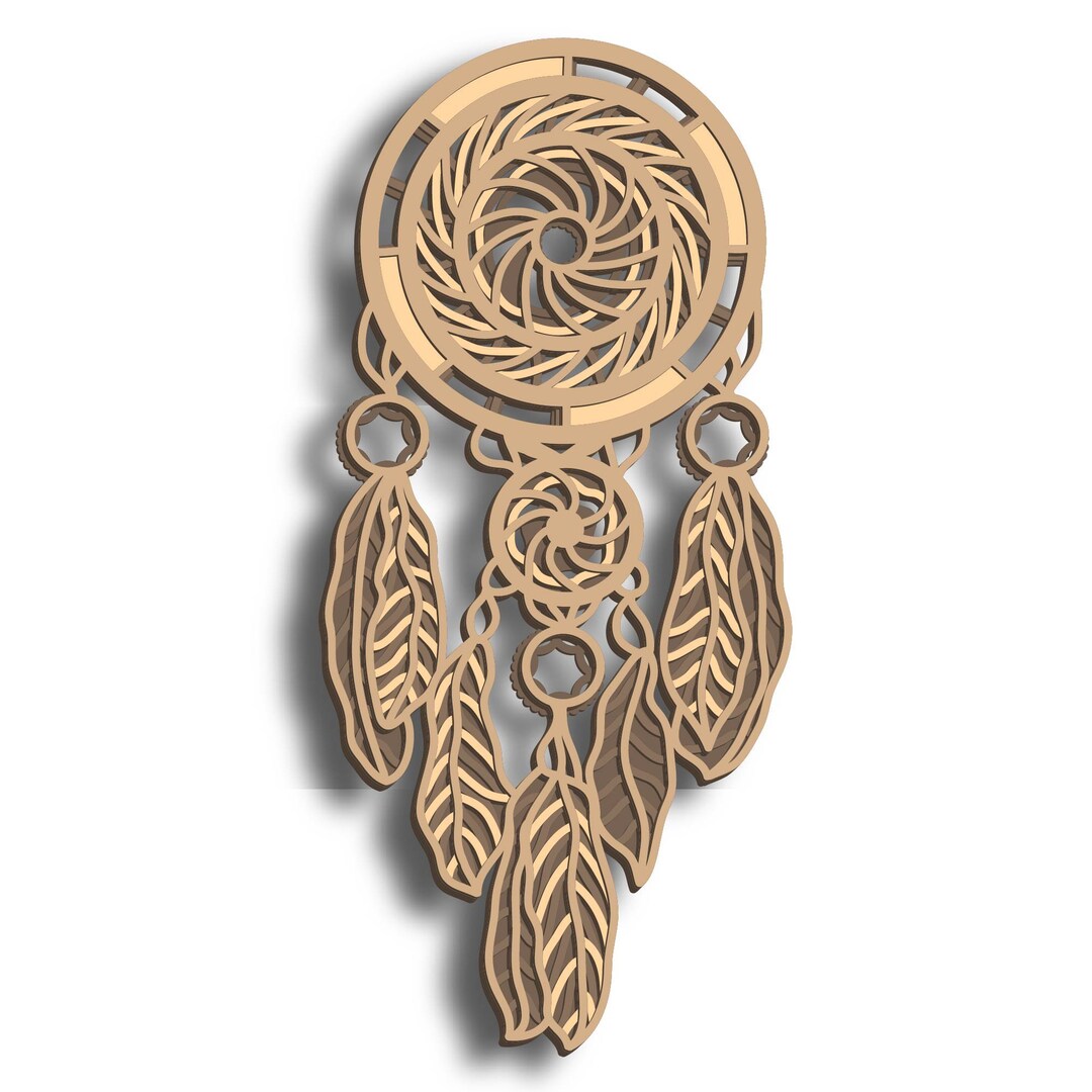 Dream Catcher Mandala 3D Layered SVG, Digital File Dream Catcher Wall