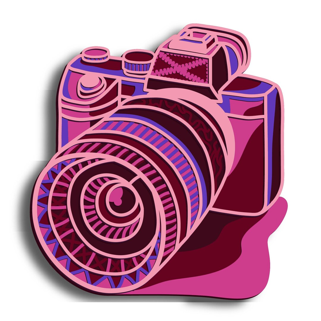 Camera Mandala 3D Layered SVG, Digital File Camera Mandala 3D for