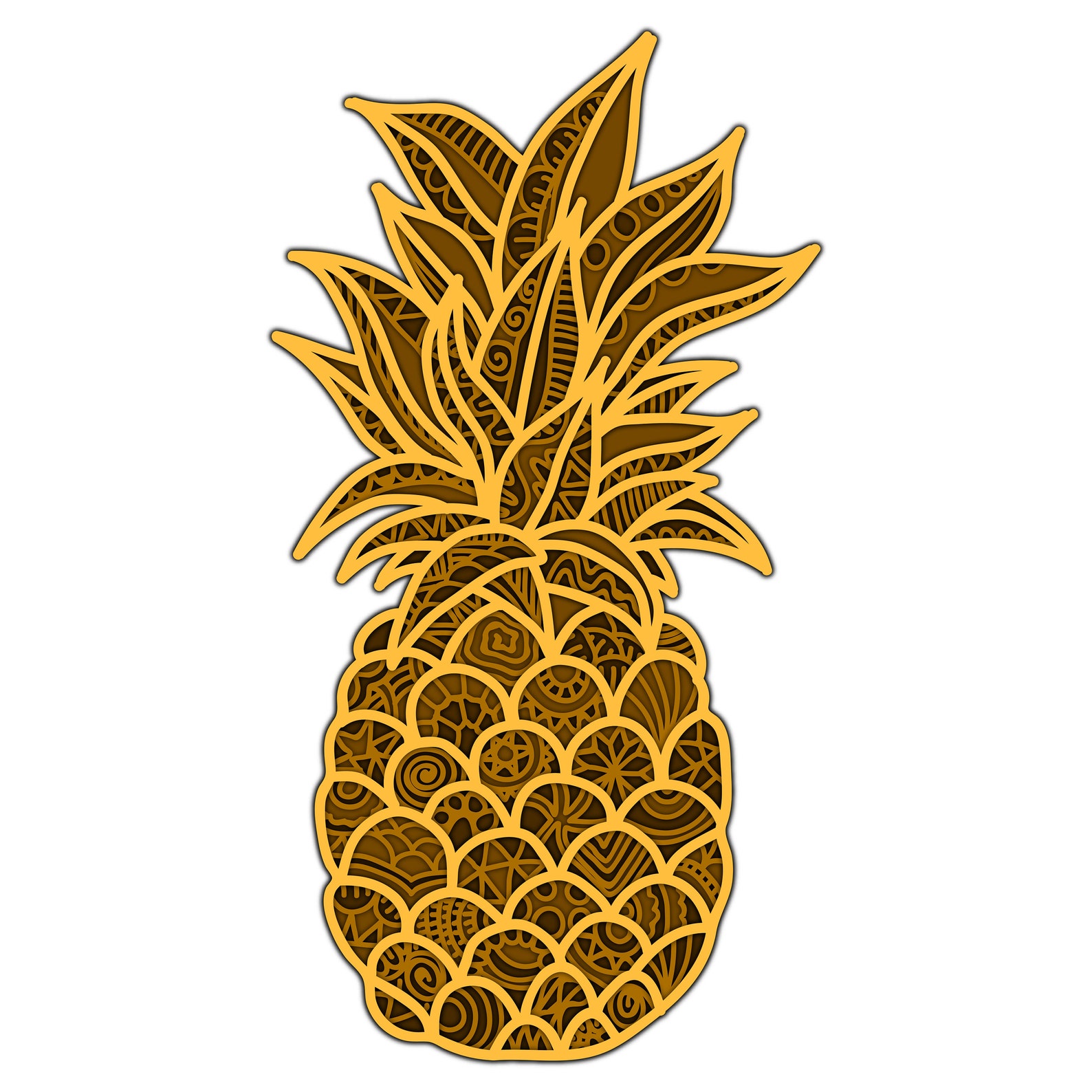 Download Pineapple Mandala 3D layered SVG Digital file Pineapple | Etsy