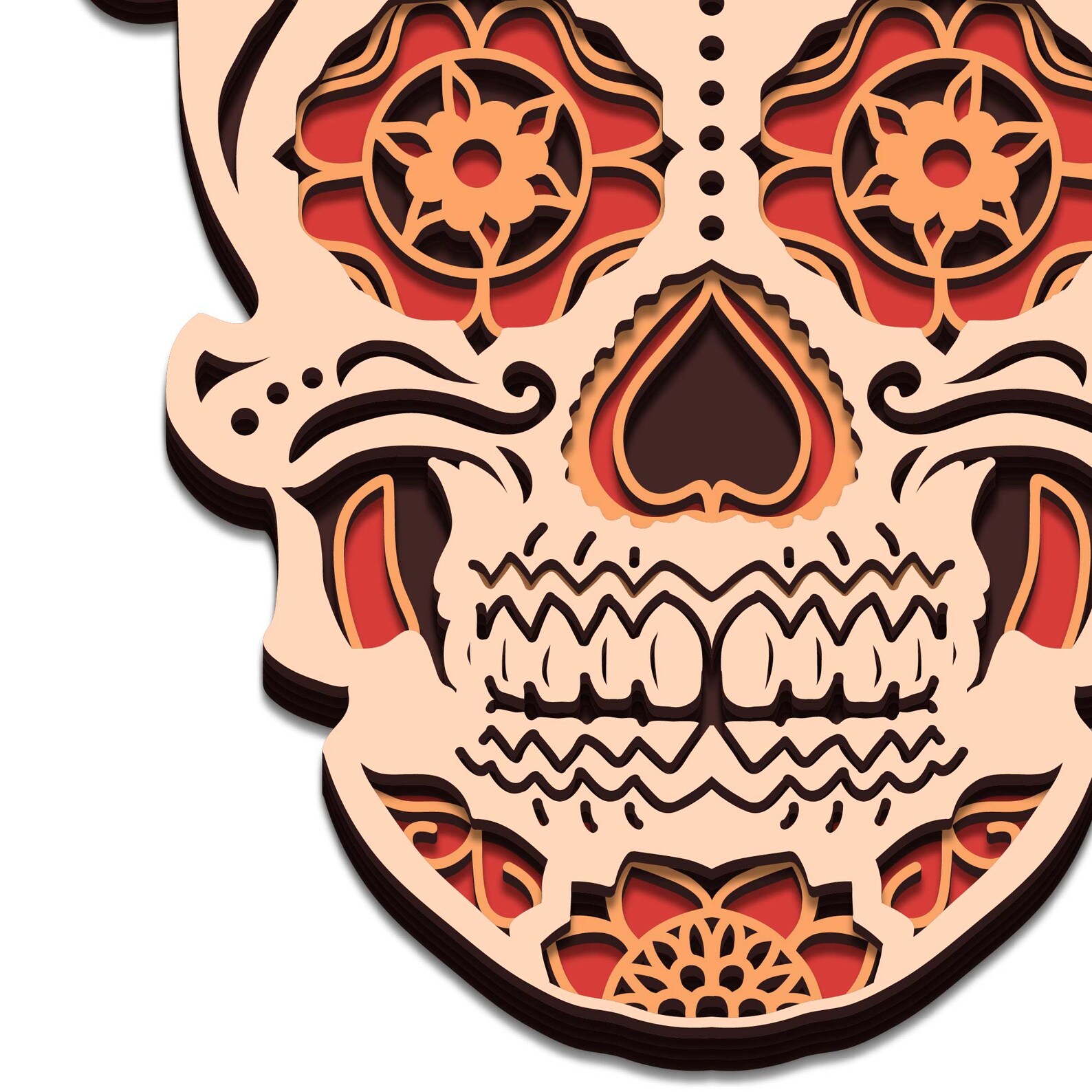 Sugar Skull 3D Layered SVG Digital File Sugar Skull Mandala - Etsy UK