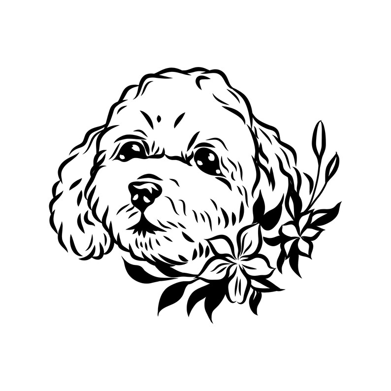 Download Dxf Poodle Flower Svg Digital File Poodle For Printing On T Shirts Png File For Paper Cutting Dxf Poodle Clip Art Craft Supplies Tools Visual Arts Vadel Com