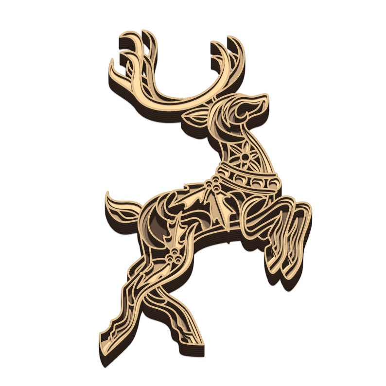 Download Christmas Deer 3D layered SVG Digital file Christmas Deer ...