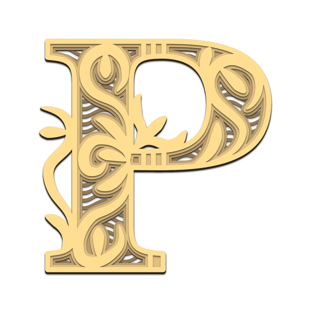 Letter P 3D Layered SVG Digital File Letters P 3D Layered for Etsy