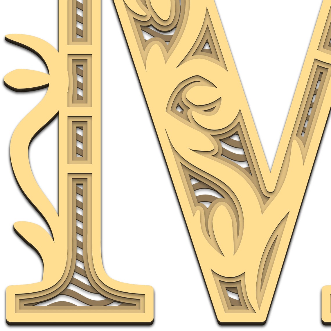 Download Letter M 3D layered SVG Digital file Letters M 3D layered ...