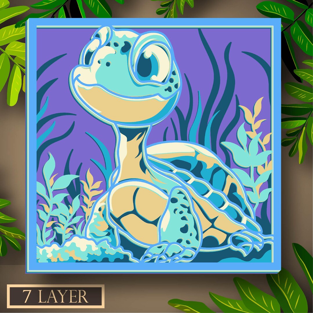 Turtle Multilayer SVG, Digital File Turtle 3d for Cutting Plywood, File ...