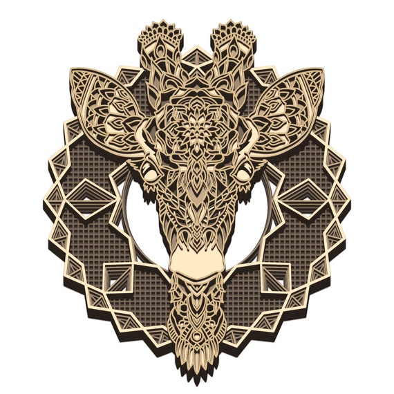 Download Giraffe Mandala 3d Layered Svg Digital File Giraffe Mandala Etsy