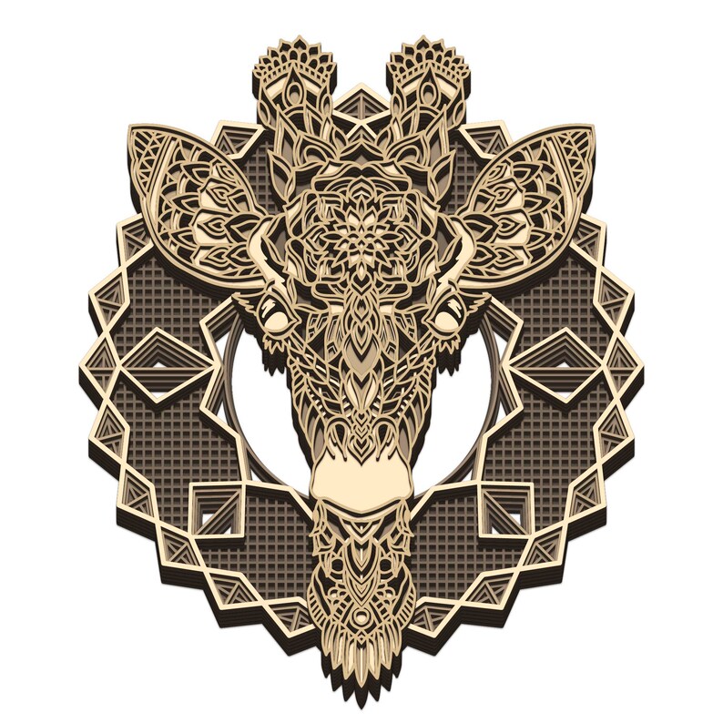 Download Giraffe Mandala 3D geschichtet SVG digitale Datei Giraffe | Etsy