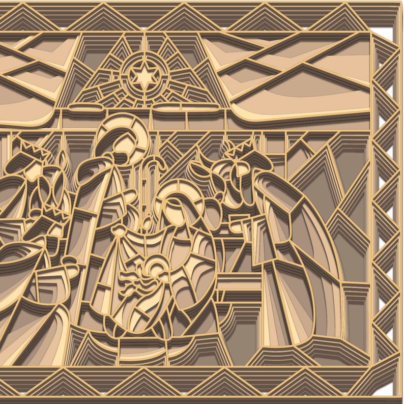 Download Nativity 3D layered SVG Digital file Nativity Christmas 3D ...
