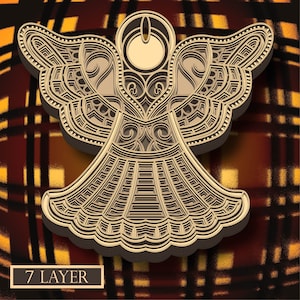 Angel Multilayer SVG, Digital file Angel Christmas 3D for cutting plywood, File for paper cutting, DXF, PNG, Angel 3D multilayered