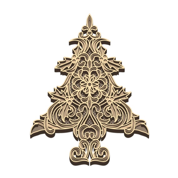 Download Christmas Tree 3d Layered Svg Digital File Christmas Tree 3d Etsy
