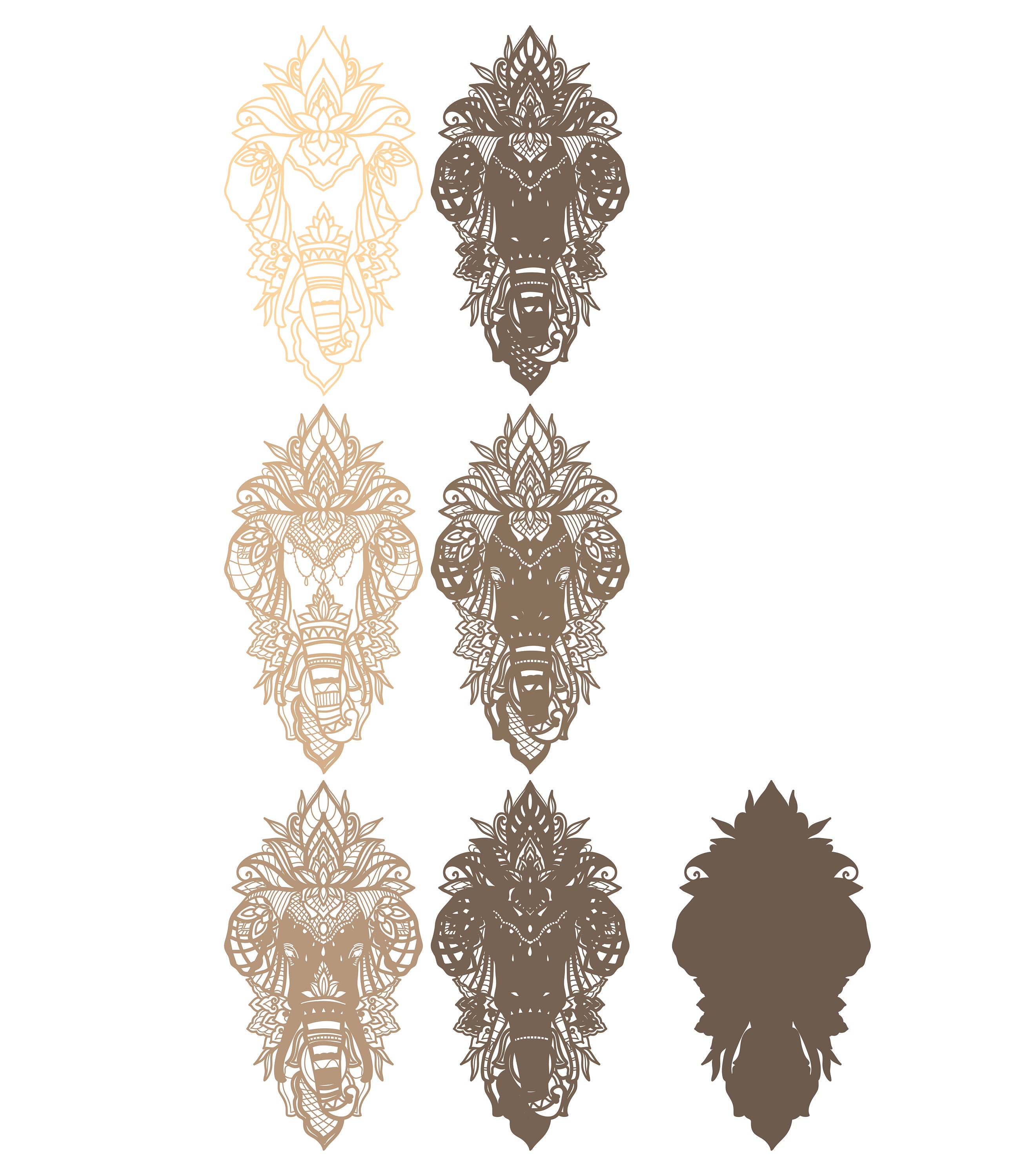 Elephant Mandala 3D layered SVG Digital file Elephant | Etsy