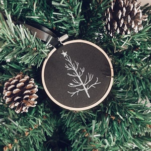 Christmas Tree - Christmas Baubles, Gothic, Spooky, Gift, Witchy, Dark, Alternative, Black Xmas, Season's Creeping, Gothmas, Embroidery