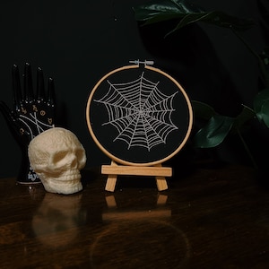 Blaire's Web - Spider Web Embroidery , Spiderweb, Spooky , Gallery wall , Gothic , Dark , Horror , Arachnids , Creepy, Stitch , Needlework