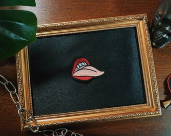 Vampire Teeth Embroidery Jacket Patches, Battle Jacket, Horror, Scary, Gothic, Vampire , Halloween Accessories Dark Cottage Core.
