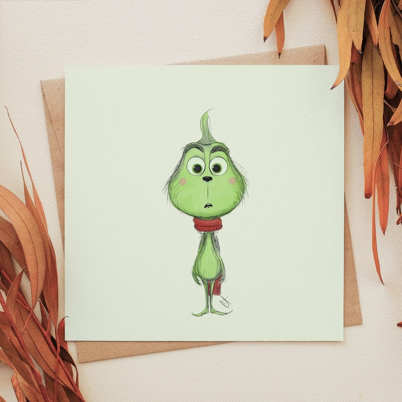 Baby Grinch Hand Drawn Sketch Digital Print Printable Etsy