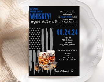 Police Officer Retirement Party Invitation: Customizable Canva Template (Digital Download 5x7 & Square )