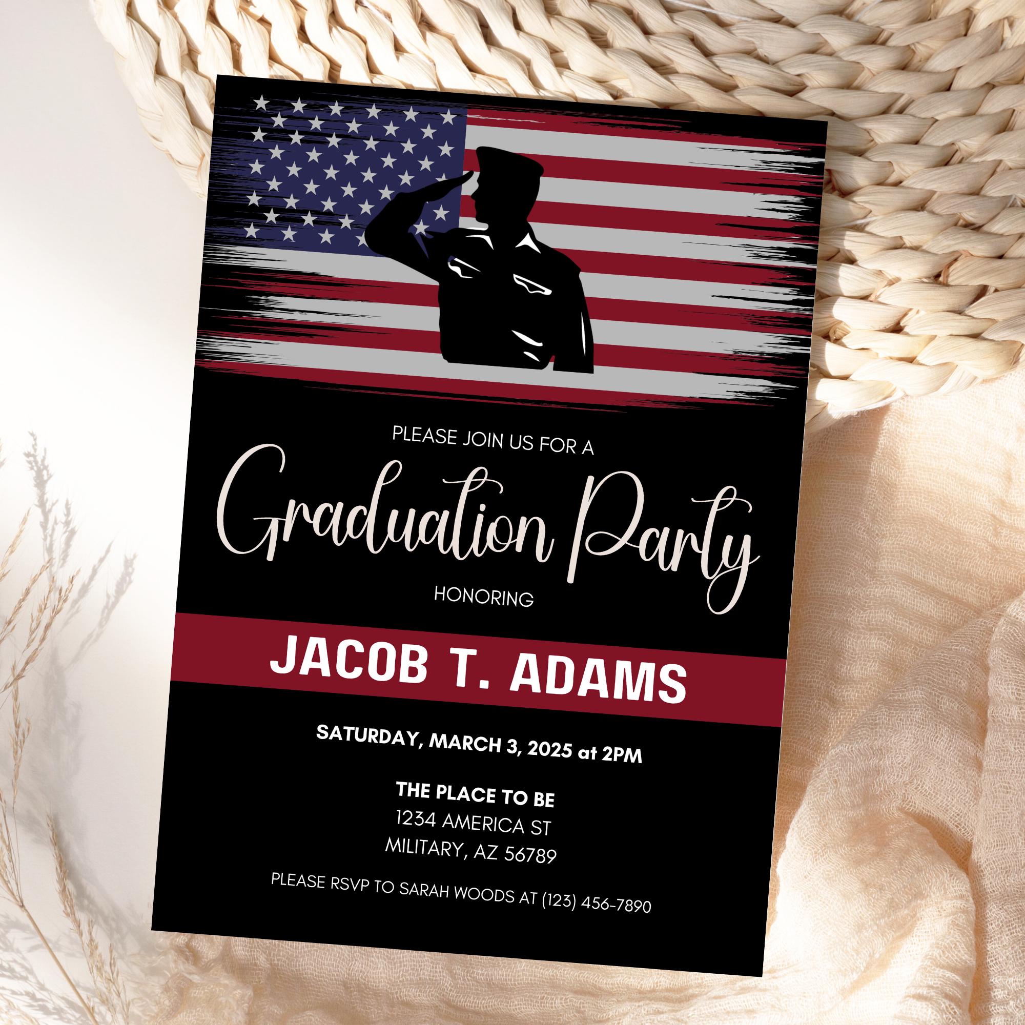 Hero Graduation Invitation: Military, Police, Firefighter (canva ...
