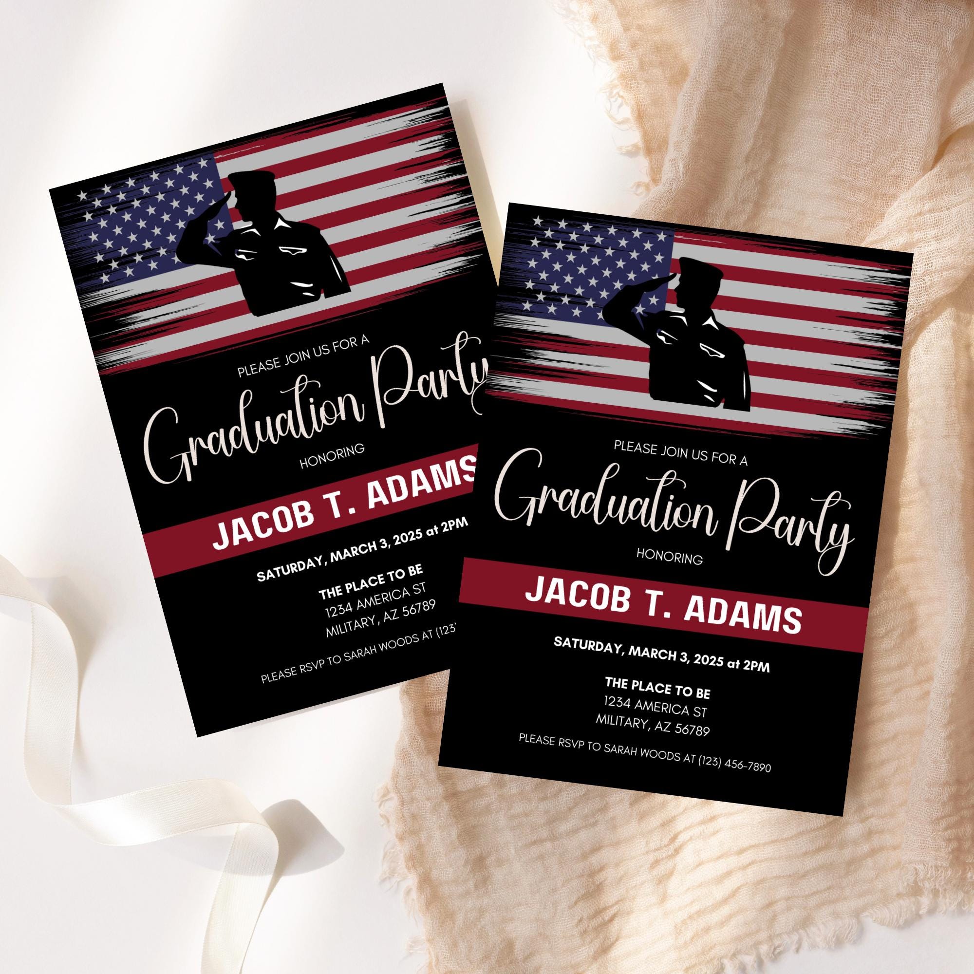 Hero Graduation Invitation: Military, Police, Firefighter (canva ...