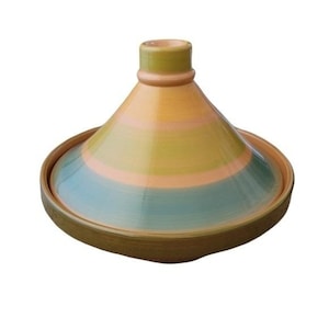 Val Do Sol Portugal Vintage Ceramic Tagine Striped Multicolor Moroccan Bowl  Lid