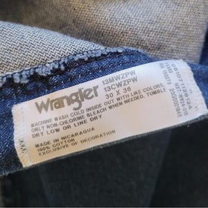 Wrangler Vintage Dark Wash 100% Cotton Boot Cut Jeans image 7