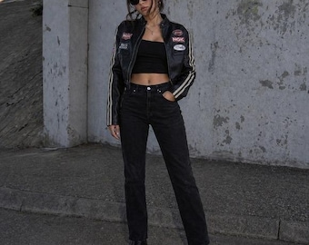 Blank NYC Y2K Black Studded Slim Straight Jeans Faded Denim 28