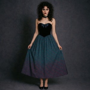 Jessica Mcclintock Taffeta Velvet Dress - Etsy