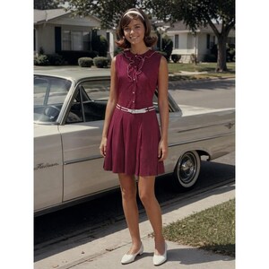 1960s Burgundy Dress - Etsy