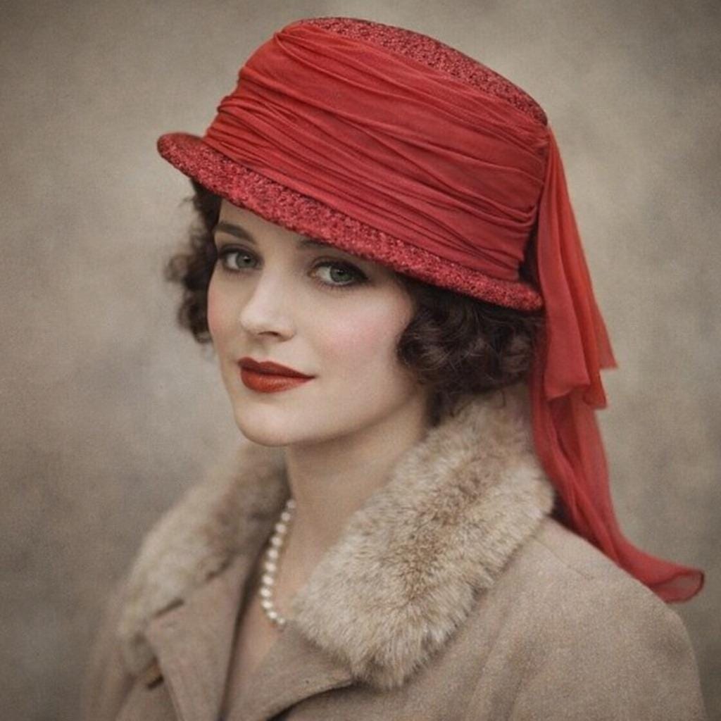 Alfreda Inc New York Vintage Red Straw Basket Hat With  display picture 3