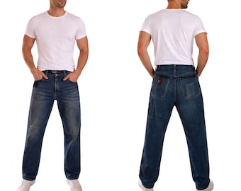 Wrangler Riggs Workwear Y2K Carpenter Jeans Relaxed Straight Distressed Denim