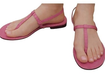 Tommy Hilfiger Y2K Pink Croc Embossed Leather T-Strap Slingback Sandals 8M