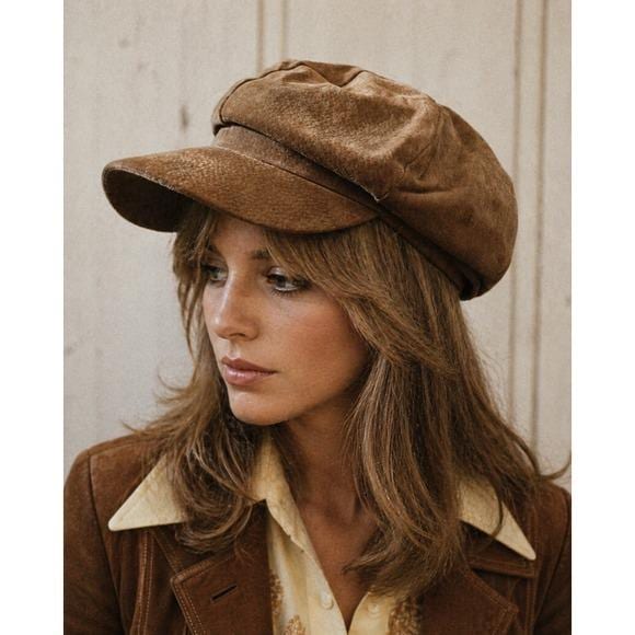 Lack Of Color Two-Tone Brown Suede Newsboy Cap Lack Of Color | Accessories | Lack Of Color Unisex Lola  main image 2