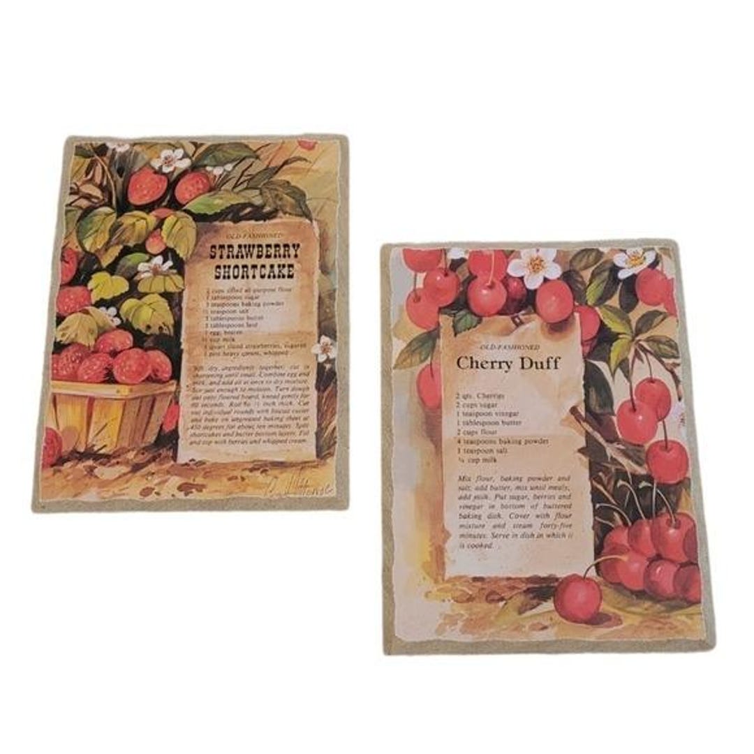 Vintage Gail Monroe Strawberry Shortcake & Cherry Duff Recipe Wall ...